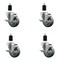 Service Caster 3.5'' Gray Poly Swivel 1-1/2'' Expanding Stem Caster Set with Brake, 4PK SCC-EX20S3514-PPUB-TLB-112-4 - alternate 1